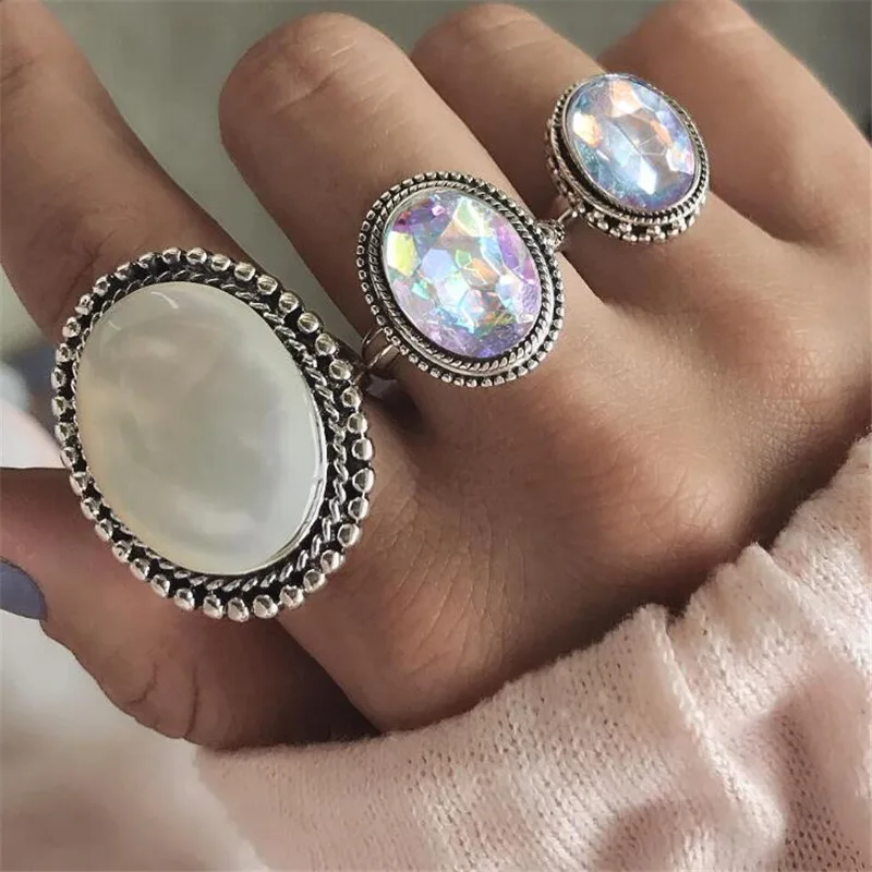 Boho Vintage Silver Big Stone Ring set for Women Fashion Bohemian Jewelry 2019 New Hot
Boho Vintage Silver Big Stone Ring set for Women Fashion Bohemian Jewelry 2019 New Hot