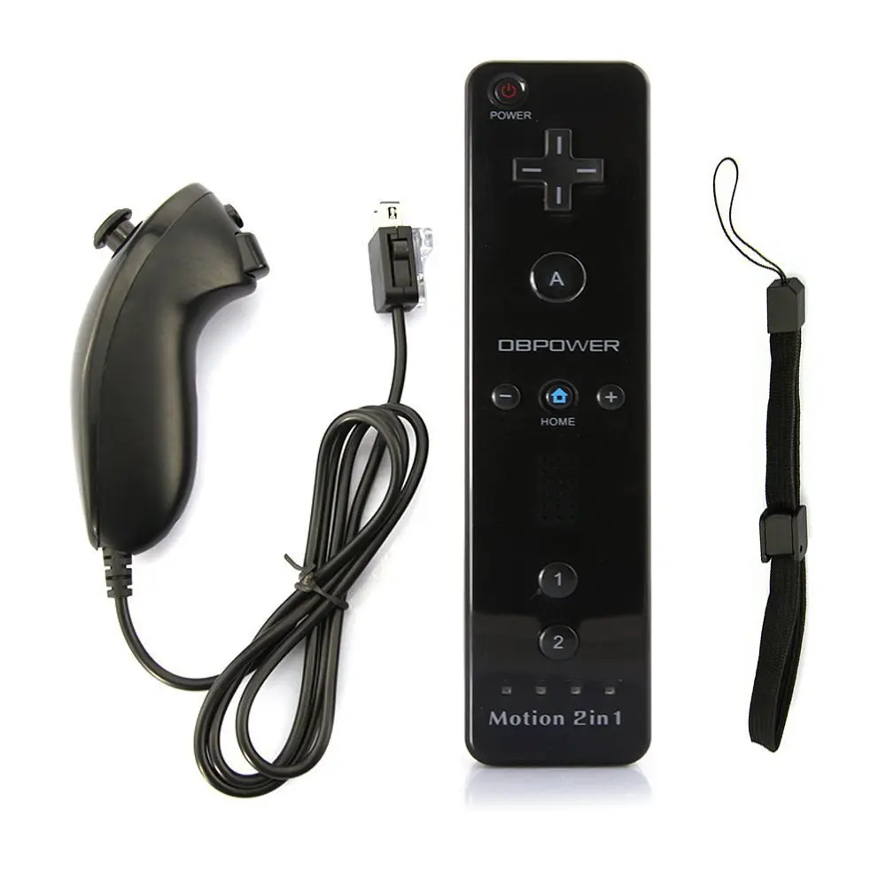 ViGRAND 5pcs 2 in 1 Black Wireless Remote Controller For Wii Built in Motion Plus Nunchuk With Shockproof Silicone Case
ViGRAND 5pcs 2 in 1 Black Wireless Remote Controller For Wii Built in Motion Plus Nunchuk With Shockproof Silicone Case