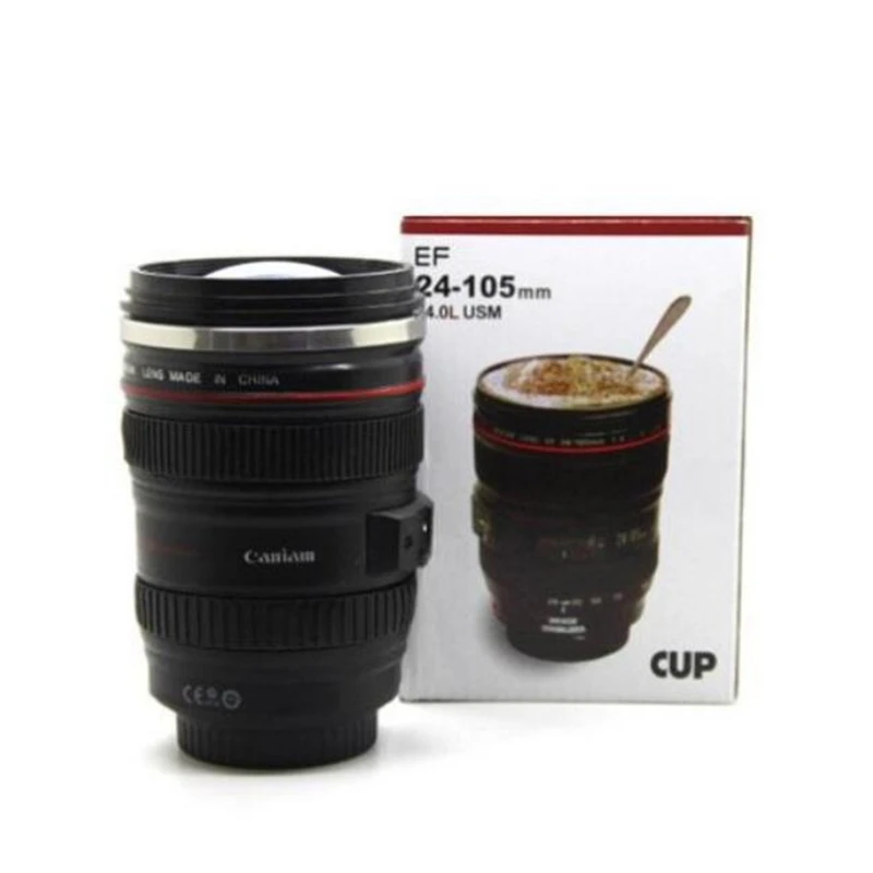 1:1 EF 24-105 lens coffee camera lens mug cup stainless steel camera mug Sixth generation Creative lens mugs cup with clear Lid
1:1 EF 24-105 lens coffee camera lens mug cup stainless steel camera mug Sixth generation Creative lens mugs cup with clear Lid