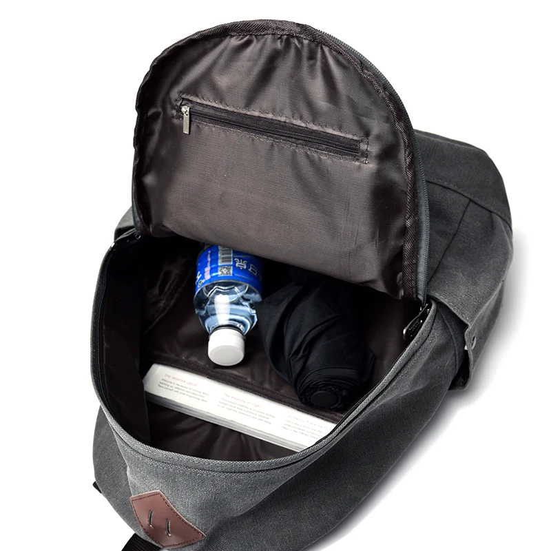 DIDA BEAR New Unisex Men Canvas Backpacks Large School Bags For Teenagers Boys Girls Travel Laptop Backbag Mochila Rucksack Grey 26