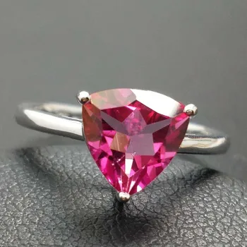 FLZB, Trendy ring natural pink topaz gemstone triangle 7*7mm in 925 sterling with 18k white gold plated elegant gift for lady
FLZB, Trendy ring natural pink topaz gemstone triangle 7*7mm in 925 sterling with 18k white gold plated elegant gift for lady
