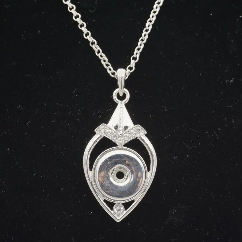 Heart Snap Button Jewelry Metal Pendant Necklace with 60CM Link chain Fit 18/20mm Boom Life | Украшения и аксессуары