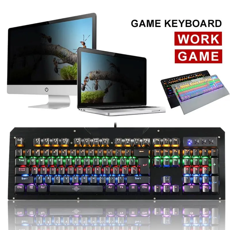 Professional Full Size Mechanical Keyboard 104 Keys LED Backlit Waterproof Keyboard Built-in Game Chip with Wrist Support Pad
Professional Full Size Mechanical Keyboard 104 Keys LED Backlit Waterproof Keyboard Built-in Game Chip with Wrist Support Pad