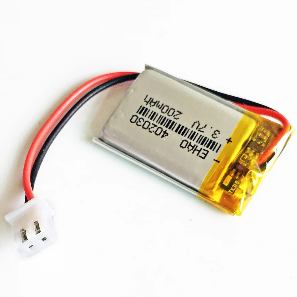 JST XH 2.54mm 2P 402030 3.7V 200mAh LiPo Rechargeable Battery For Mp3 Camera bluetooth GPS electronic part
JST XH 2.54mm 2P 402030 3.7V 200mAh LiPo Rechargeable Battery For Mp3 Camera bluetooth GPS electronic part