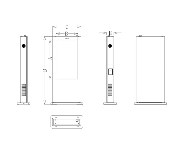 free standing outdoor digital signage drawing(portrait)