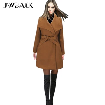 Uwback Winter Wool Blends Coat Women Belt Army Green Thick Outwear Coats Mujer Long Sleeve Plus Size Trench Women TB1241
Uwback Winter Wool Blends Coat Women Belt Army Green Thick Outwear Coats Mujer Long Sleeve Plus Size Trench Women TB1241