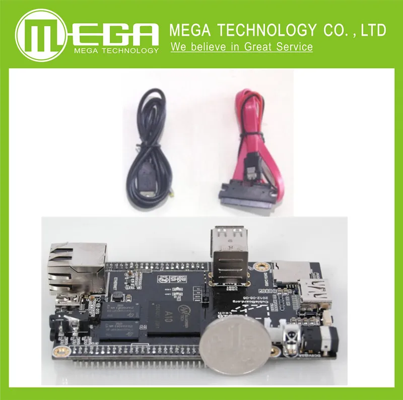 

1 Set = 1pcs Raspberry Pi Mini PC Cubieboard 1GB ARM Development Board Cortex-A8 + SATA Cable+ 1pcs Power Supply Wire