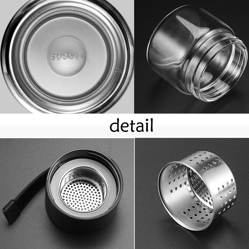 Thermos Bottle Vacuum Mug Insulated Stainless Steel Bottle Multifunction Creative Glass Tea Cup and Filter Man Gift Office (5)