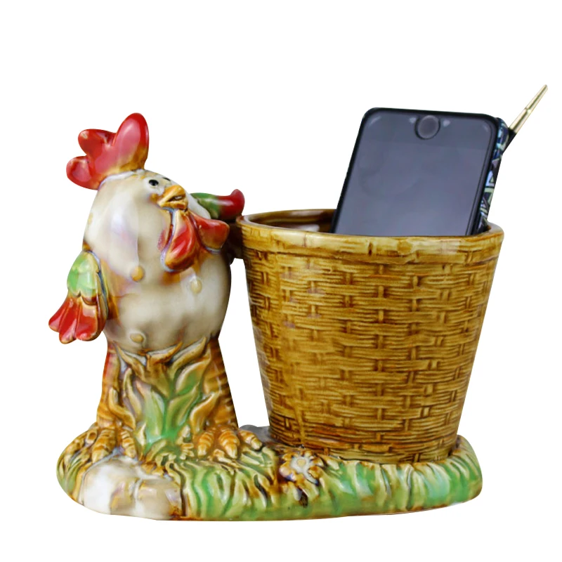 Creative Europe Ceramic Chicken Meat Pot Pen Holder Decor Crafts Ceramic Tabletop Flower Vases Ornaments Sundries Storage Gifts
Creative Europe Ceramic Chicken Meat Pot Pen Holder Decor Crafts Ceramic Tabletop Flower Vases Ornaments Sundries Storage Gifts
