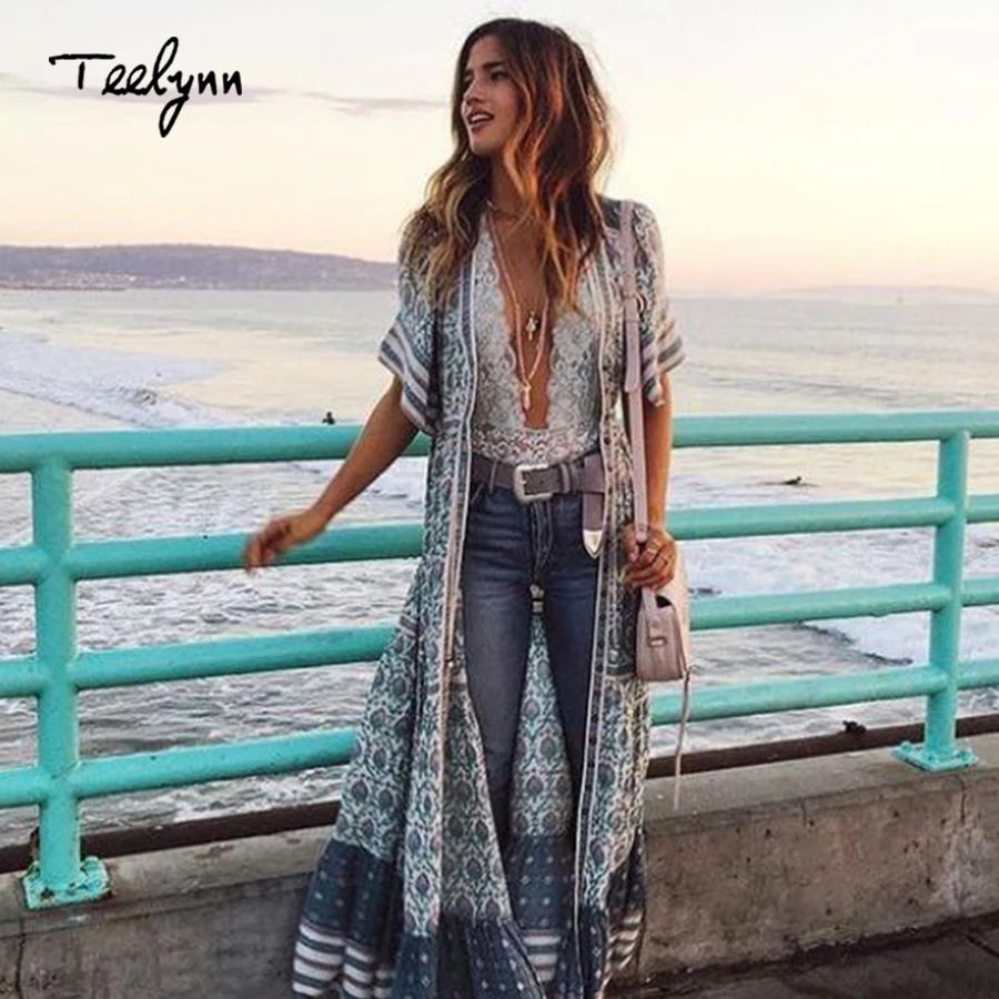 TEELYNN Boho long dress 2019 rayon green floral print sexy v-neck short sleeve beach wear summer dress chic women dress vestido
TEELYNN Boho long dress 2019 rayon green floral print sexy v-neck short sleeve beach wear summer dress chic women dress vestido
