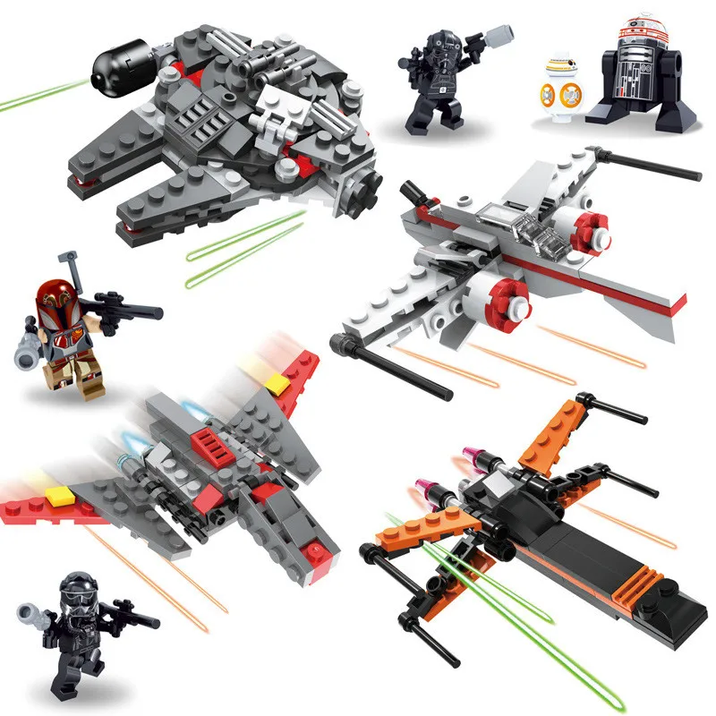 4Sets Star Wars Force Awakening Spaceship Microfighters Millennium AT-ST Fighters Building Block Toys Compatible with
4Sets Star Wars Force Awakening Spaceship Microfighters Millennium AT-ST Fighters Building Block Toys Compatible with