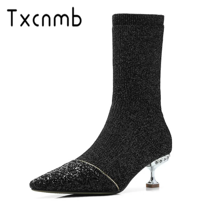 TXCNMB 2020 Boots Women Mid-calf Boots for Women Winter Kintting Leather 5.5cm High Heel Shoes Woman
TXCNMB 2020 Boots Women Mid-calf Boots for Women Winter Kintting Leather 5.5cm High Heel Shoes Woman