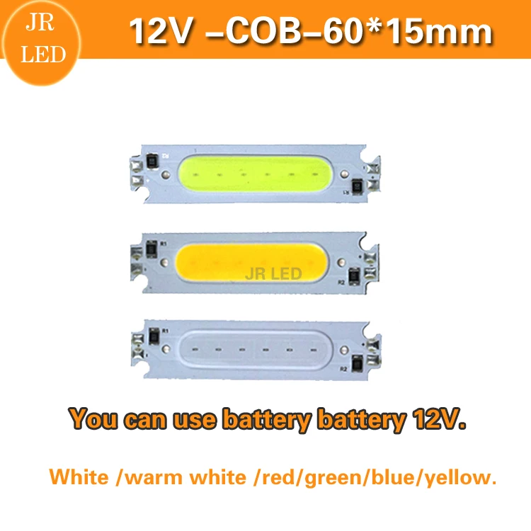 10PCS 20PCS 50PCS 2W DC12V COB LED 60X15mm white/warm white/Red/Green/Blue/Yellow/Pink Auto reading lamp DIY modified luminous
10PCS 20PCS 50PCS 2W DC12V COB LED 60X15mm white/warm white/Red/Green/Blue/Yellow/Pink Auto reading lamp DIY modified luminous