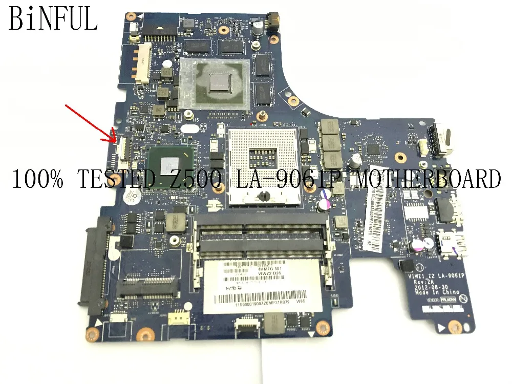 BiNFUL в наличии 100% протестированная материнская плата для ноутбука VIWZ1 LENOVO Z500 gt 645m 2