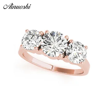 AINUOSHI 925 Sterling Silver 1ct Round Cut Three Stones Rings Wedding Engagement Anniversary Rose Gold Color Bridal Silver Rings
AINUOSHI 925 Sterling Silver 1ct Round Cut Three Stones Rings Wedding Engagement Anniversary Rose Gold Color Bridal Silver Rings
