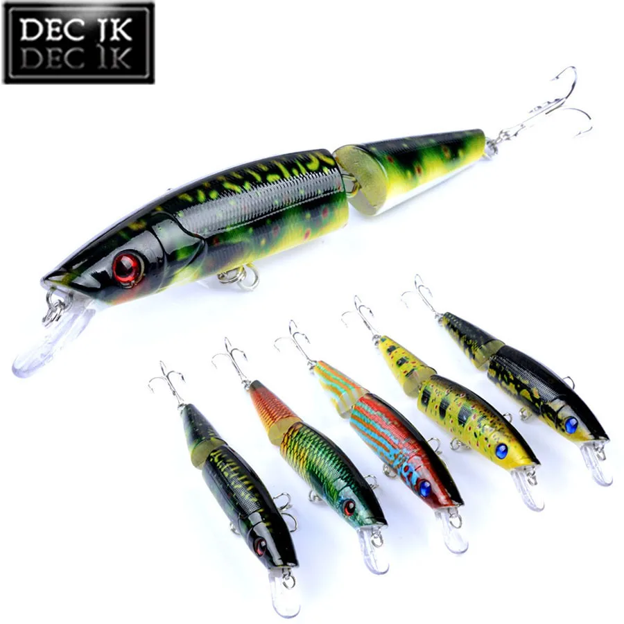 1PCS Minnow Sea Artificial Fishing Lures Tackle Multi Section Lure Bait Fish Fake Hard Laser Bait Set Wobblers For Pike Trolling (11)