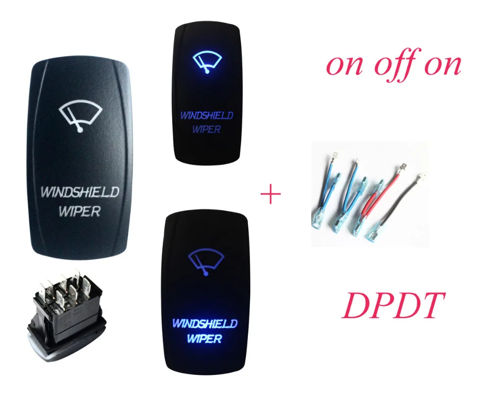 Blue Led on off on WINDSHIELD WIPER Rocker Switch + Terminal Cables Wiring Set for Car Boat Truck Push Switch DIY Replacement
Blue Led on off on WINDSHIELD WIPER Rocker Switch + Terminal Cables Wiring Set for Car Boat Truck Push Switch DIY Replacement