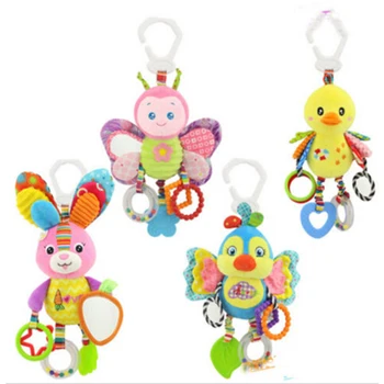 HAPPY MONKEY Baby Animal Rattles Kids Soft