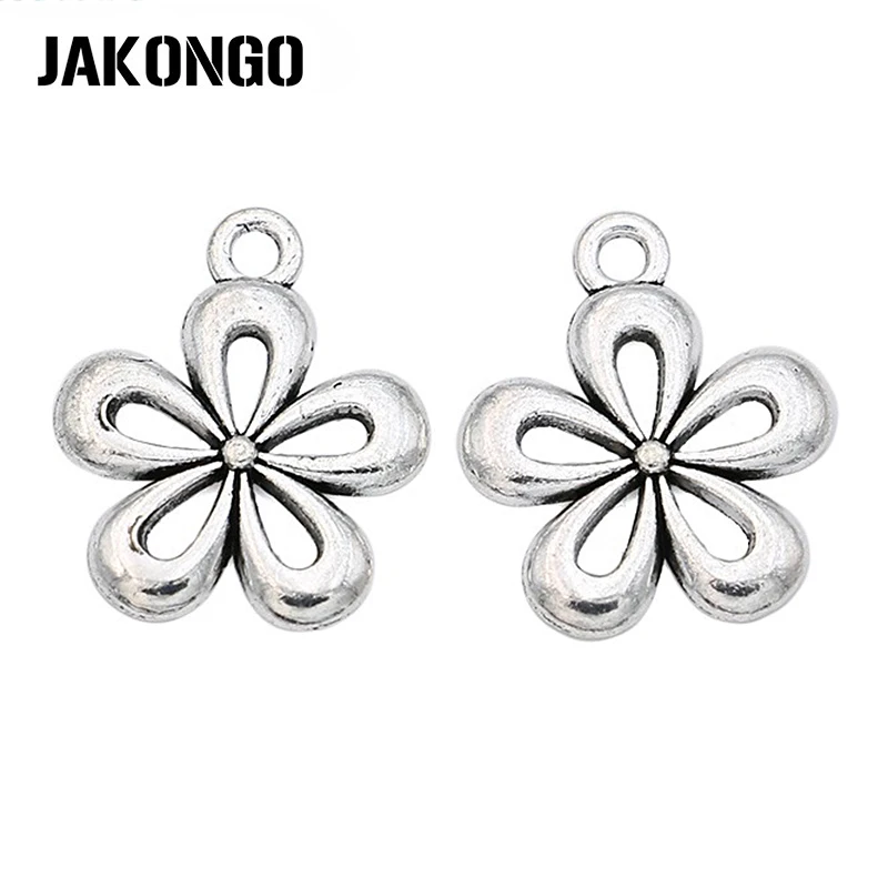 JAKONGO Flower Charms Tibetan Silver Plated Pendants for Jewelry Making DIY Jewelry Accessories Handmade 18x15mm 25pcs
JAKONGO Flower Charms Tibetan Silver Plated Pendants for Jewelry Making DIY Jewelry Accessories Handmade 18x15mm 25pcs