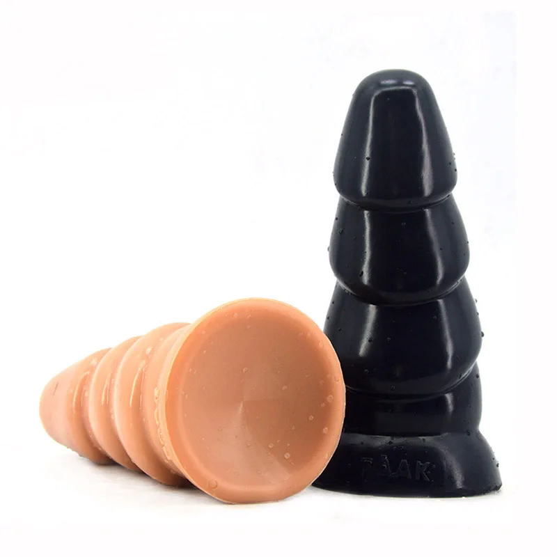 Pagoda Type Silicone Dildo With Round Head and Suction Cup Adult Sex Product For Woman Insert Vagina or For man Insert Anal Plug