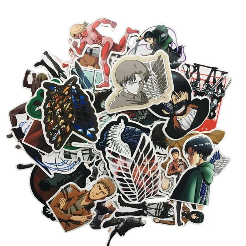 42Pcs/set Japanese Anime Attack On Titan Sticke For Laptop Suitcase Bicycle Skateboard DIY Paper Stationery Stickers
42Pcs/set Japanese Anime Attack On Titan Sticke For Laptop Suitcase Bicycle Skateboard DIY Paper Stationery Stickers