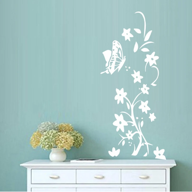Фото High Quality Wall Sticker Creative Refrigerator Black Butterfly Pattern Stickers Home Decor Wallpaper Mural | Дом и сад
