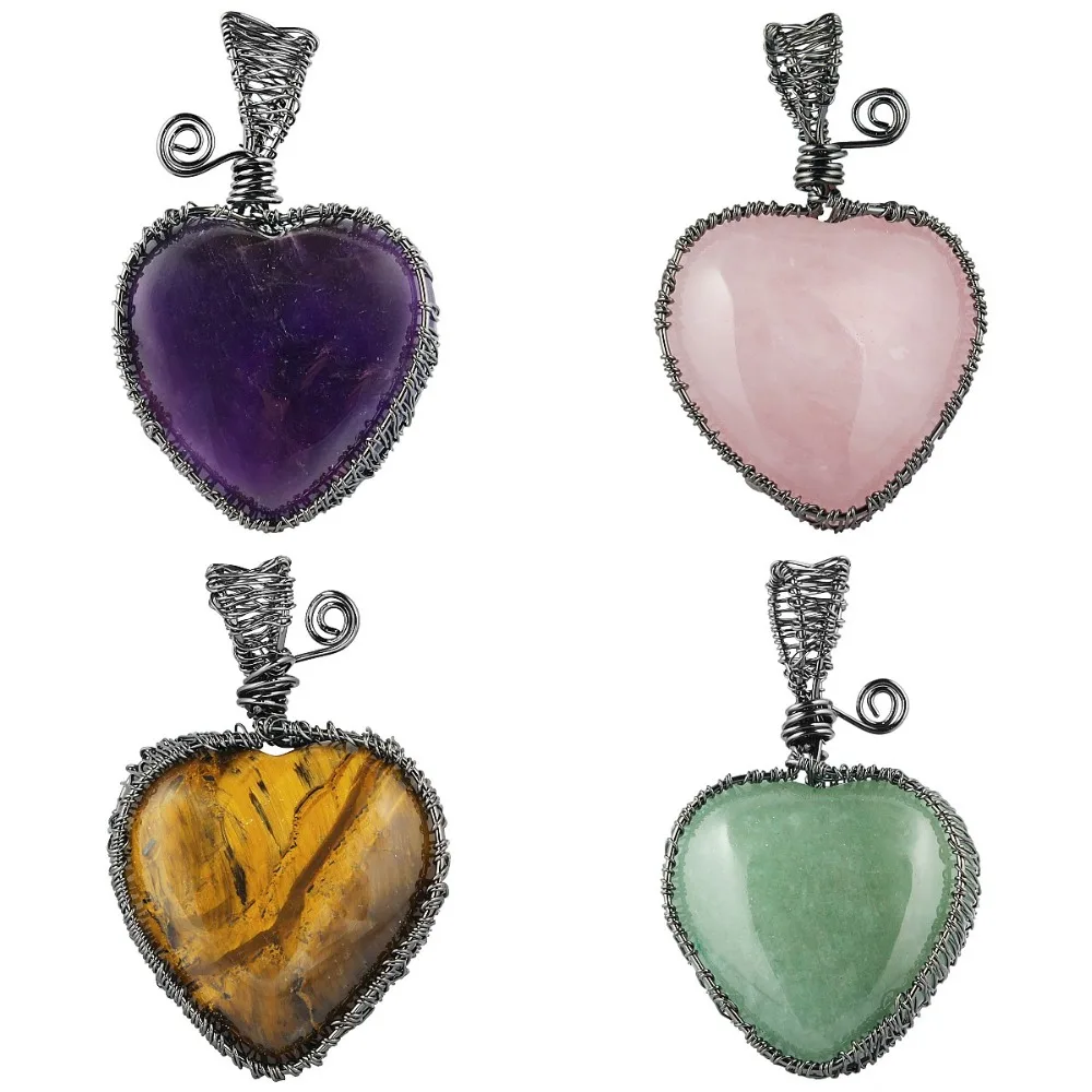 SUNYIK Handmade Heart Shape Stone Pendant Healing Crystal Reiki Symbol Copper Wire Wrapped Charms for Jewelry Making
SUNYIK Handmade Heart Shape Stone Pendant Healing Crystal Reiki Symbol Copper Wire Wrapped Charms for Jewelry Making
