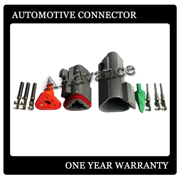 GRAY 3 WAY MALE FEMALE DEUTCH DT SERIES CONNECTOR SET 16-18-20 WITH TERMINALS DT04-3P AND DT06-3S
GRAY 3 WAY MALE FEMALE DEUTCH DT SERIES CONNECTOR SET 16-18-20 WITH TERMINALS DT04-3P AND DT06-3S