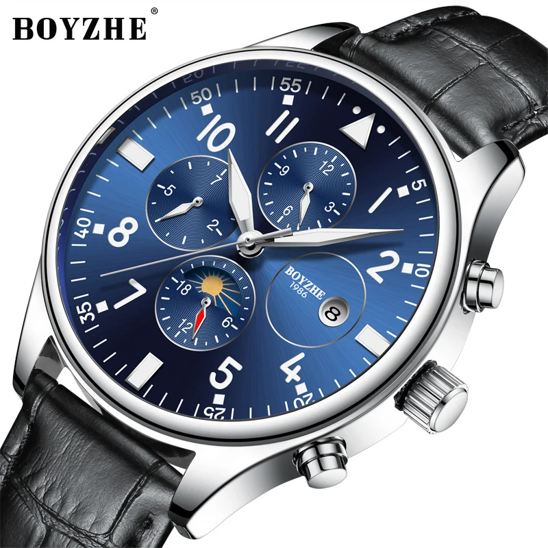 BOYZHE Watch Men Luxury Waterproof Fashion Business Casual Leather Sport Mechanical Watches Self Wind Hollow Back Montre homme
BOYZHE Watch Men Luxury Waterproof Fashion Business Casual Leather Sport Mechanical Watches Self Wind Hollow Back Montre homme