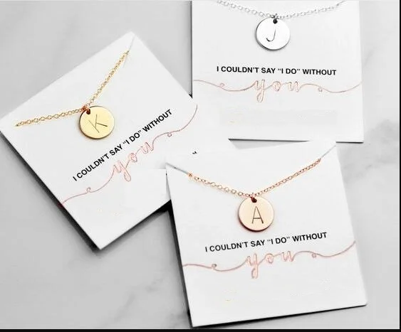 personalize rose gold silver initials wedding Bridesmaid necklace Jewelry maid of honor jewelry proposal gifts with note-cards
personalize rose gold silver initials wedding Bridesmaid necklace Jewelry maid of honor jewelry proposal gifts with note-cards