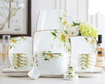 Bone china tableware set bowl bowl home European Dish Set
Bone china tableware set bowl bowl home European Dish Set