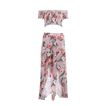 2pcs/set Floral Printed Women off Shoulder Crop Top Vest + Split Long Skirt Women Beachwear Girls Summer Seaside Vintage Skirt
2pcs/set Floral Printed Women off Shoulder Crop Top Vest + Split Long Skirt Women Beachwear Girls Summer Seaside Vintage Skirt