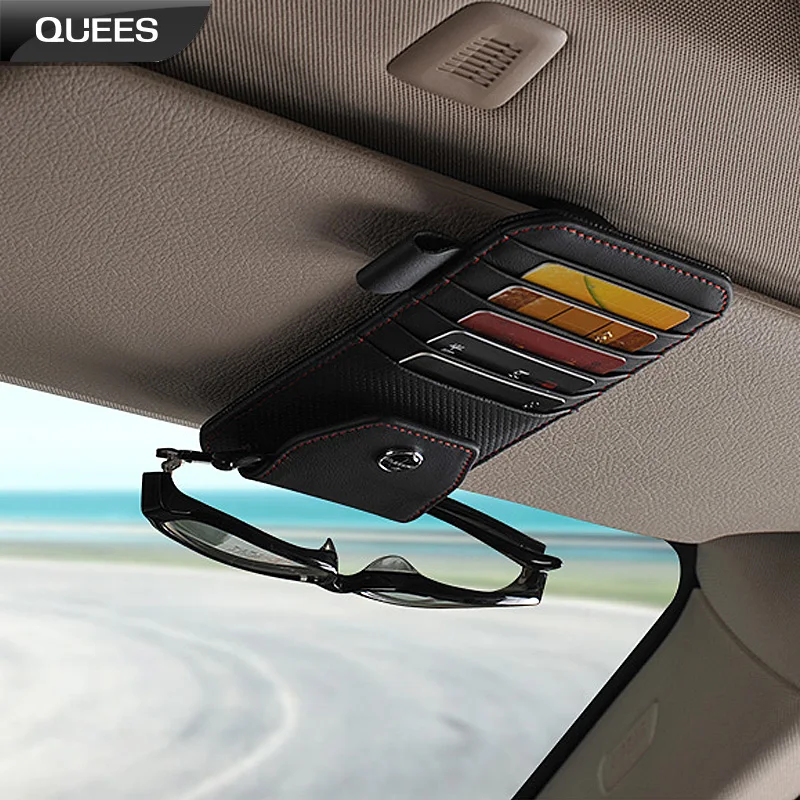 QUEES Genuine Leather Sunshade Storage Bag Holder Organizer Credit Cards Sunglasses Glass Credit card Driving Licence Men Women
QUEES Genuine Leather Sunshade Storage Bag Holder Organizer Credit Cards Sunglasses Glass Credit card Driving Licence Men Women