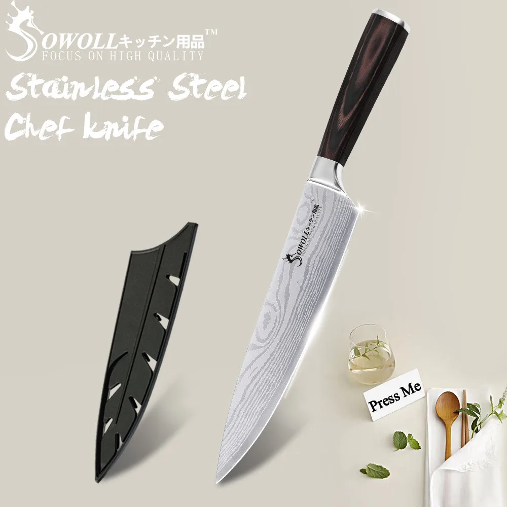 Kitchen Knife Chef Knives 8 inch Japanese 440C High Carbon 7CR17 Stainless Steel Sanding Laser Pattern Vegetable Santoku Knife
Kitchen Knife Chef Knives 8 inch Japanese 440C High Carbon 7CR17 Stainless Steel Sanding Laser Pattern Vegetable Santoku Knife