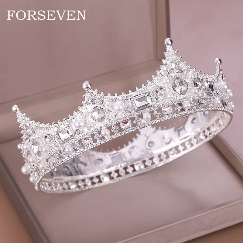 Wedding Hair Accessories Crystal Pearl Round Crown Bride Tiara Princess Queen Diadem Headpiece Crystal Tiara Headband Ornaments
Wedding Hair Accessories Crystal Pearl Round Crown Bride Tiara Princess Queen Diadem Headpiece Crystal Tiara Headband Ornaments