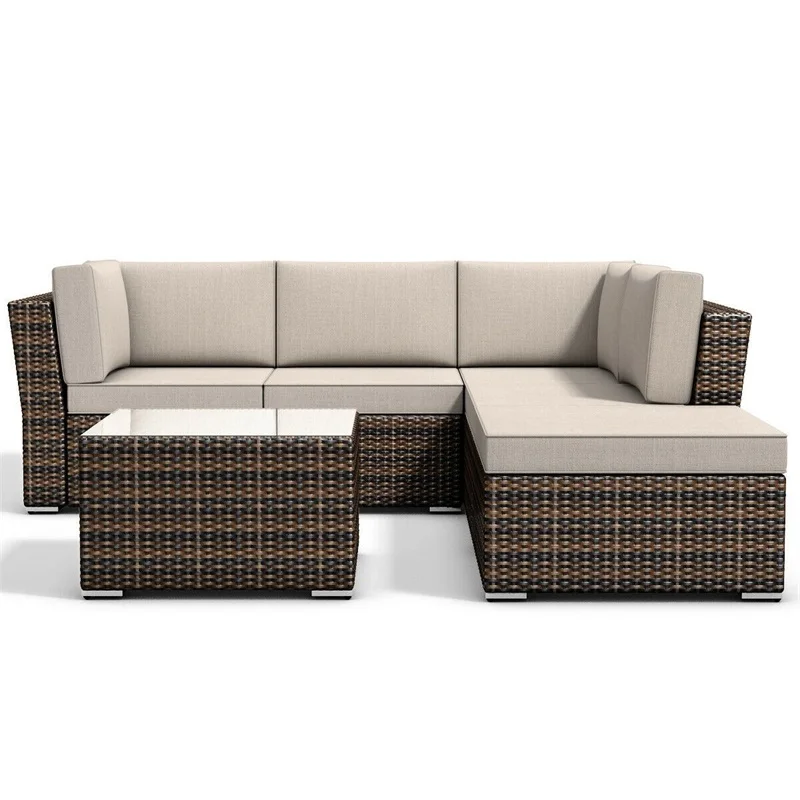 4 pcs Wicker Cushioned 5 Seat Sofa Furniture Set Outdoor Furniture Sofa Ottoman Table Cushion for seat Back cushion HW55978+
4 pcs Wicker Cushioned 5 Seat Sofa Furniture Set Outdoor Furniture Sofa Ottoman Table Cushion for seat Back cushion HW55978+