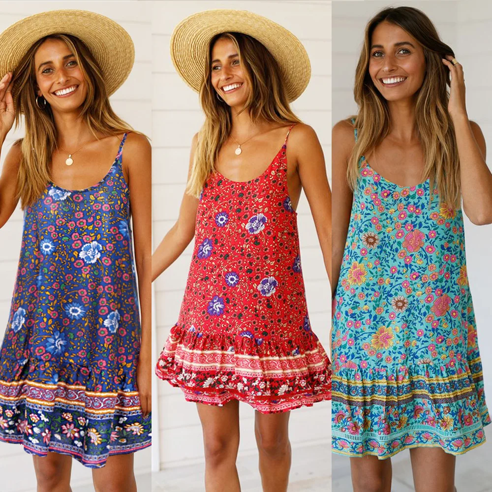 Bellflower Ruffled Sleeveless Sexy Beach Dresses Woman 2019 Holiday V Collar Printed Dress Girls Summer Dress Femme Vestido
Bellflower Ruffled Sleeveless Sexy Beach Dresses Woman 2019 Holiday V Collar Printed Dress Girls Summer Dress Femme Vestido