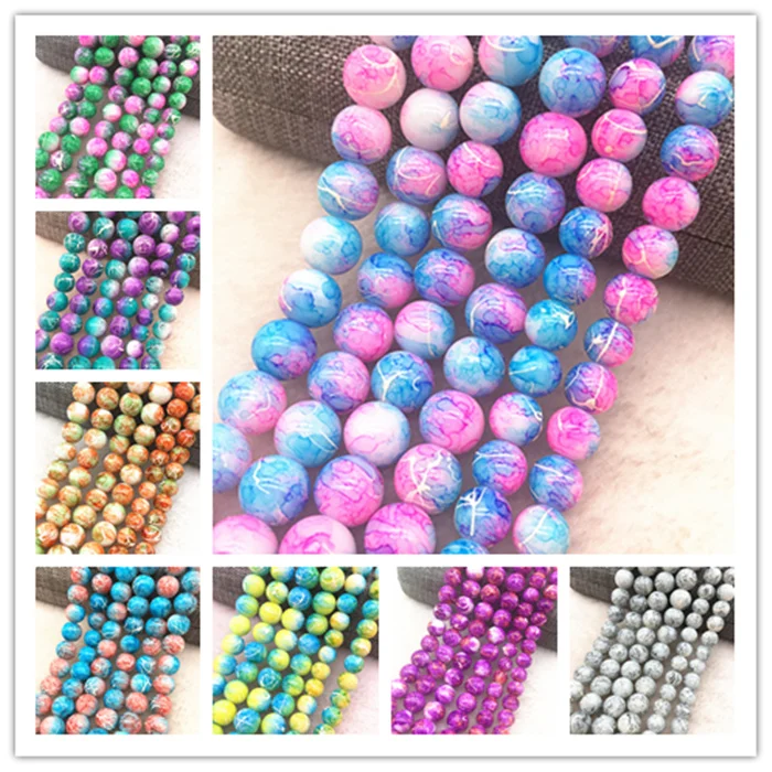 Wholesale 4/6/8/10mm Glass Beads Round Loose Spacer Beads Pattern For Jewelry Making DIY Bracelet Necklace
Wholesale 4/6/8/10mm Glass Beads Round Loose Spacer Beads Pattern For Jewelry Making DIY Bracelet Necklace
