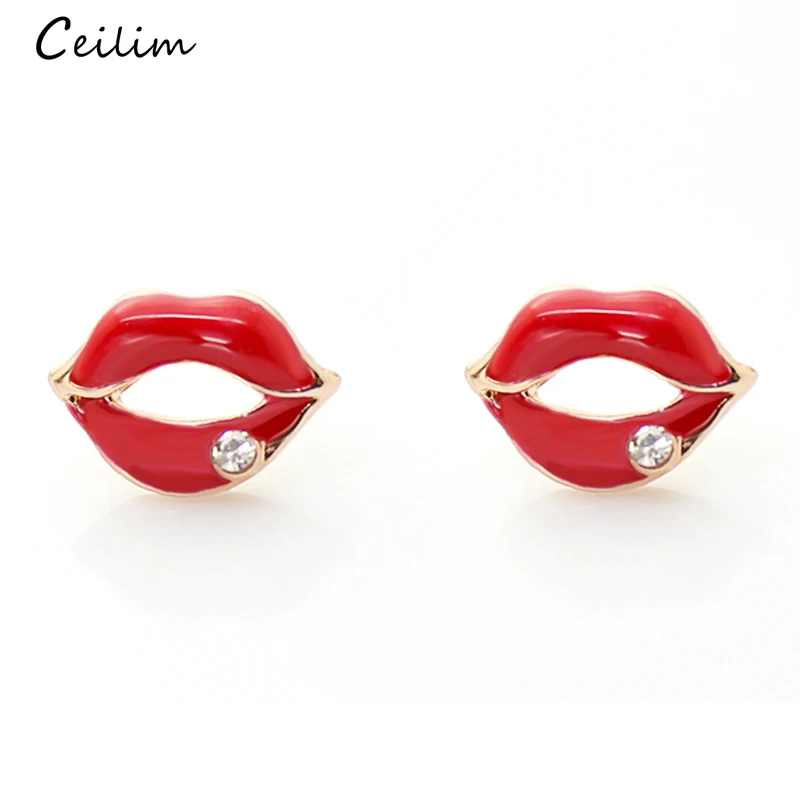New Hot Red Lip Stud Earrings for Women Mouth Pattern Crystal Earring Jewelry Love Gifts for Girls boucle d'oreille
New Hot Red Lip Stud Earrings for Women Mouth Pattern Crystal Earring Jewelry Love Gifts for Girls boucle d'oreille