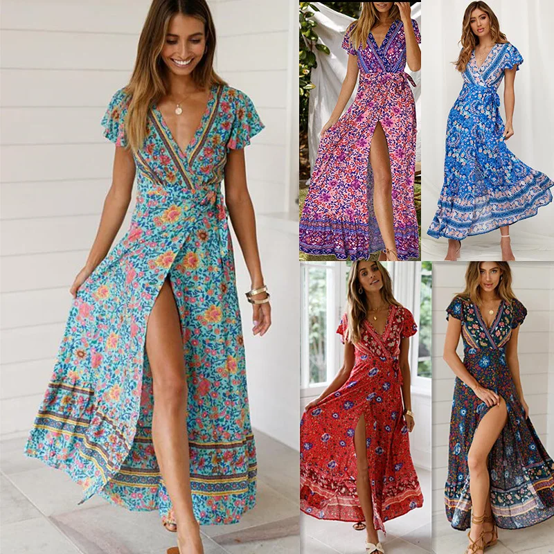long boho 2019 Plus Size dress rayon Floral print dresses short sleeve sexy v-neck dress Hippie Bohemia women dress Vestido
long boho 2019 Plus Size dress rayon Floral print dresses short sleeve sexy v-neck dress Hippie Bohemia women dress Vestido