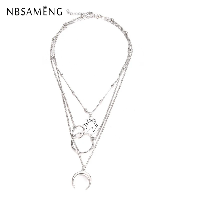 Moon Multilayer Boho Unique Long Necklace for Women World Map Circle Pendant Statement Necklaces Choker Fashion Jewelry
Moon Multilayer Boho Unique Long Necklace for Women World Map Circle Pendant Statement Necklaces Choker Fashion Jewelry