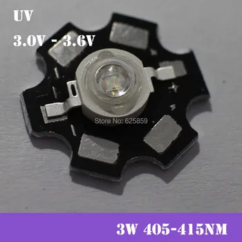 10pcs 3W UV Ultra Violet Hihg power LED 3Watt LED 410-415nm with 20mm Star Base 
10pcs 3W UV Ultra Violet Hihg power LED 3Watt LED 410-415nm with 20mm Star Base