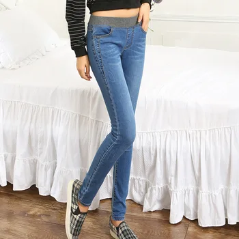 Nonis Women Elastic Waist Skinny Leggings Girl Pencil Slim Fit Jeans Female Sexy High Stretch vintage Denim pants
Nonis Women Elastic Waist Skinny Leggings Girl Pencil Slim Fit Jeans Female Sexy High Stretch vintage Denim pants