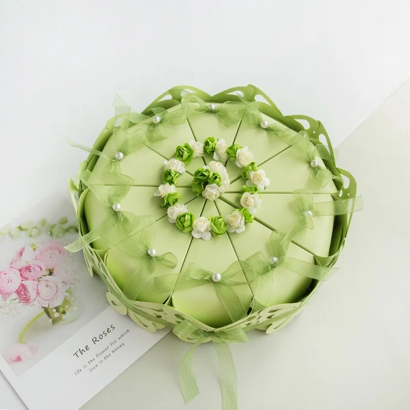 10 sets Wedding Favors Green Flower butterfly Cake style Candy Boxes with bowknots Christmas party wedding decoration Gift Box
10 sets Wedding Favors Green Flower butterfly Cake style Candy Boxes with bowknots Christmas party wedding decoration Gift Box