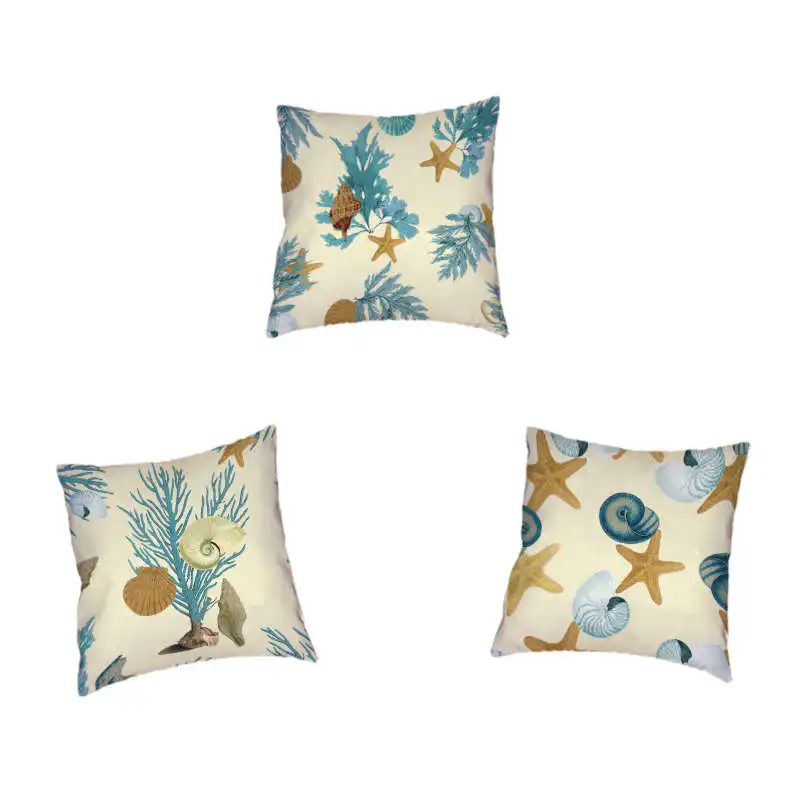 Cushion Cover Yellow Blue Mediterranean Style Conch Coral Sea Shell 45*45cm Square Throw Pillow Case Decor Car Home Living Room
Cushion Cover Yellow Blue Mediterranean Style Conch Coral Sea Shell 45*45cm Square Throw Pillow Case Decor Car Home Living Room