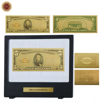 WR 5 Dollar 24k Gold Banknote Collectible Usd 5 Gold Foil World Paper Money Souvenir Gifts Art Crafts with Black Showing Box
WR 5 Dollar 24k Gold Banknote Collectible Usd 5 Gold Foil World Paper Money Souvenir Gifts Art Crafts with Black Showing Box