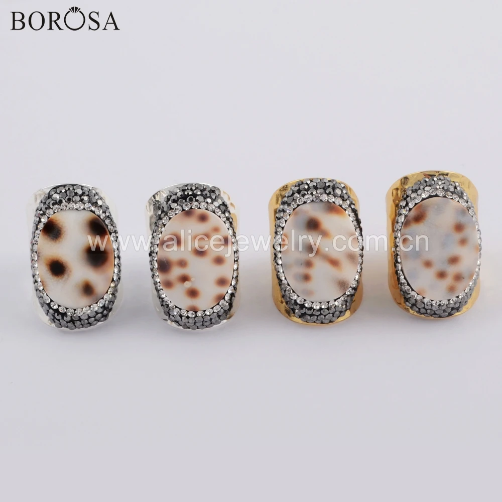 BOROSA 5PCS New Arrival Gold/Silver Color Natural Conch Shell Crystal & Rhinestone Pave Sea Snail Bang Ring Jewelry JAB961
BOROSA 5PCS New Arrival Gold/Silver Color Natural Conch Shell Crystal & Rhinestone Pave Sea Snail Bang Ring Jewelry JAB961