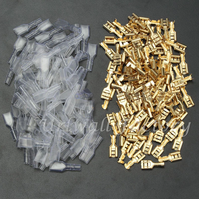 200PCS Female Spade Crimp Terminals Electrical Insulating Sleeve Wire Wrap Connector Kit for 22-16 AWG 0.5mm2-1.5mm2
200PCS Female Spade Crimp Terminals Electrical Insulating Sleeve Wire Wrap Connector Kit for 22-16 AWG 0.5mm2-1.5mm2