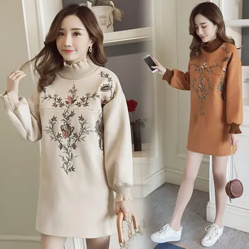 Long Sleeve Pregnancy Maternity Embroidery Dresses Thick Nursing Clothing With Velvet Breastfeeding Dresses for Pregnant Women
Long Sleeve Pregnancy Maternity Embroidery Dresses Thick Nursing Clothing With Velvet Breastfeeding Dresses for Pregnant Women