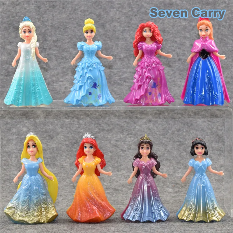 8pcs/set Princess Magic Clip Dolls Dress Magiclip Figurines Statue Snow White Elsa Anna PVC Action Figures Kids Best Toys
8pcs/set Princess Magic Clip Dolls Dress Magiclip Figurines Statue Snow White Elsa Anna PVC Action Figures Kids Best Toys